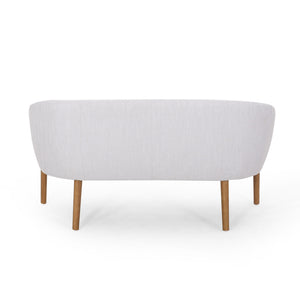 Mid Century Modern Loveseat With Channel Stitched Backrest
