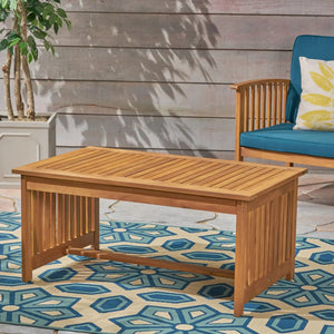 Acacia Wood Rectangular Patio Coffee Table For Outside - Best Buy Furniture