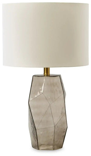 Taylow - Glass Table Lamp - Gray - Best Buy Furniture