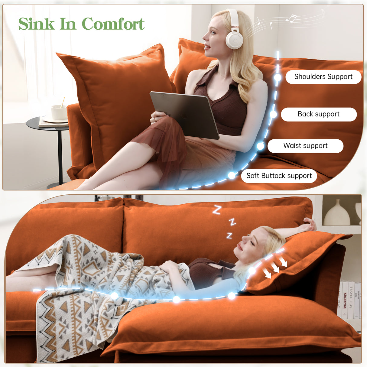 Slip-Covered Armchair with Cushions