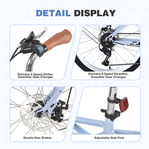 6 Speed Steel Frame 24 Inch Commuter Bike