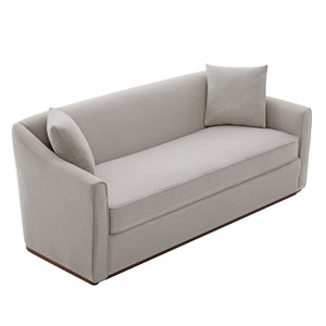 3 Seater Sofa With Wrap Around Armrests And Throw Pillows