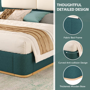 Queen Size Upholstered Platform Bed with Panel
