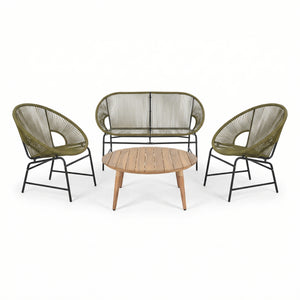 Nusa Outdoor Patio 4-Pcs Chat Set