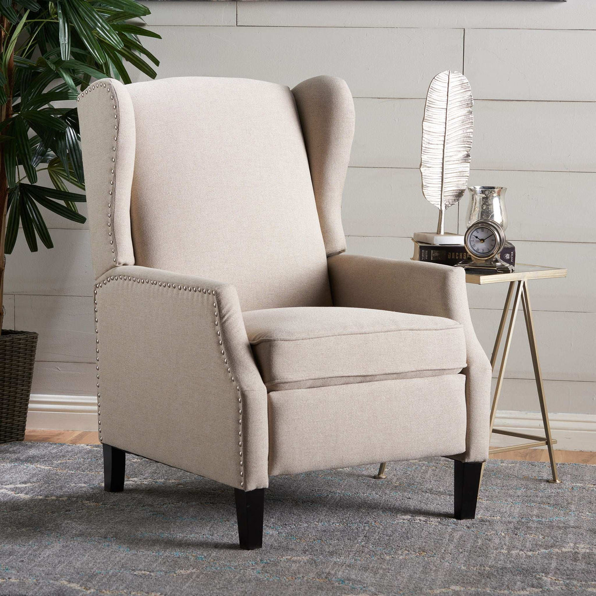 Westeros Wing Back Fabric Upholstered Recliner - Best Buy Furniture