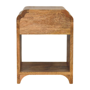 Newton Mini Oak-ish Nightstand with a Drawer and Open Shelf