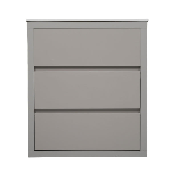 Freestanding Bathroom Vanity With Ceramic Sink, 2 Full Extension Drawers