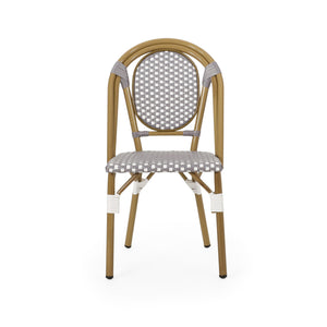 Outdoor Rattan And Aluminum French Bistro Chair Set