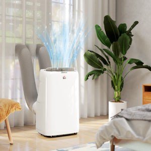 HOMCOM Inverter Air Conditioner, 14000 BTU Dual Hose Portable AC Unit