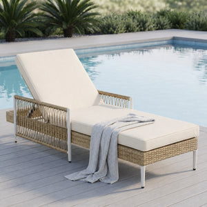 TOPMAX Outdoor All-Weather PE Rattan Chaise Lounge Set of 2