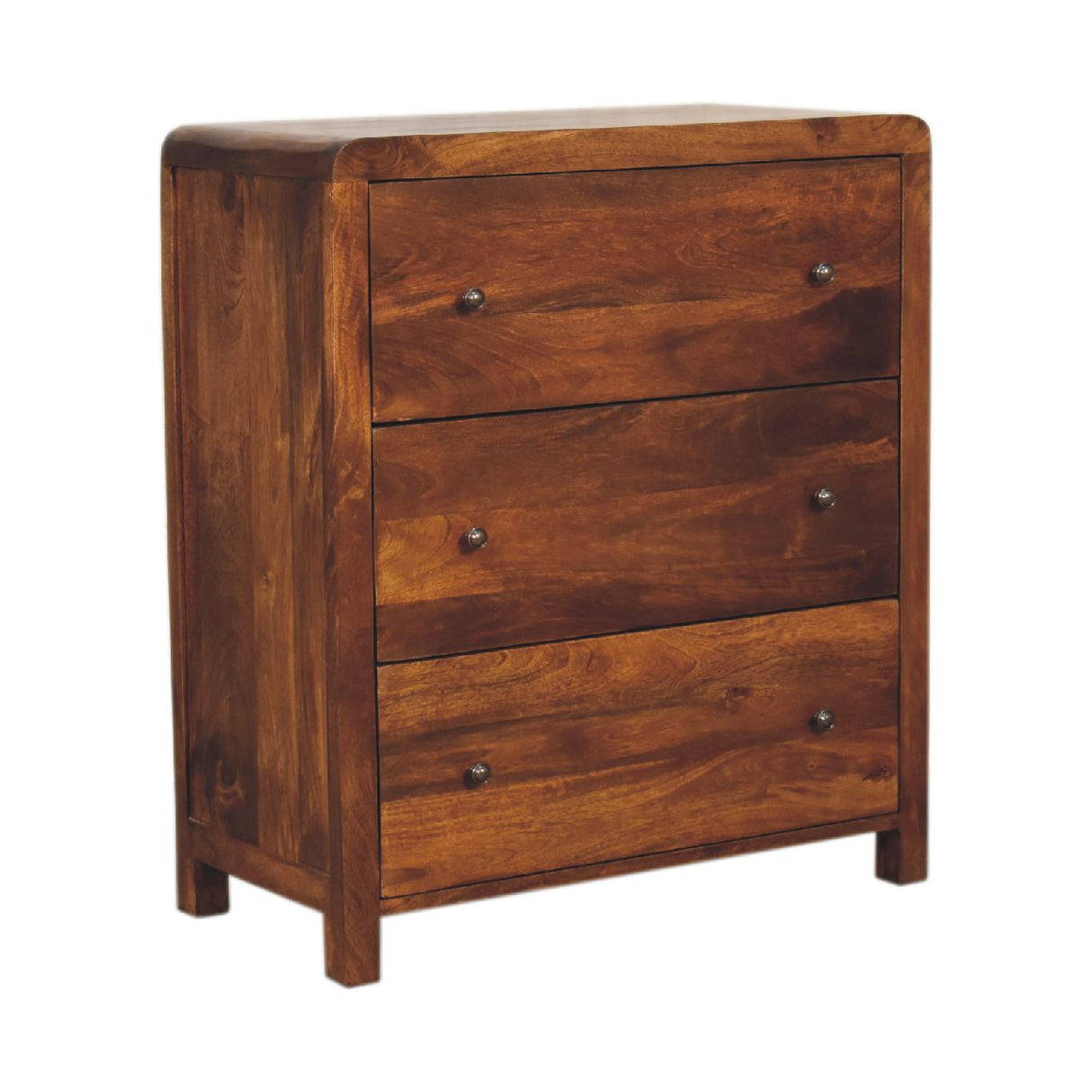 Solid Wood Aspen Chest, 3-Drawers, Chestnut
