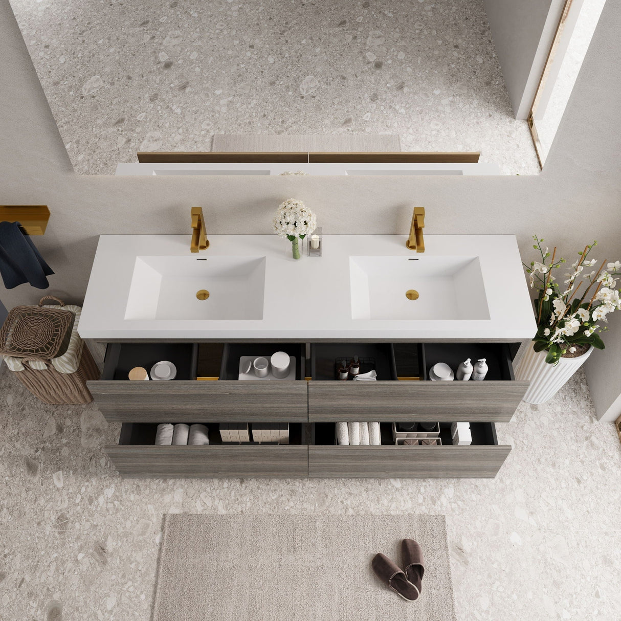Bathin Freestanding Bathroom Vanity With Double Sinks