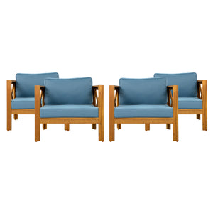Patio Conversation Set, Outdoor Wood Conversation Seat (Set of 2)