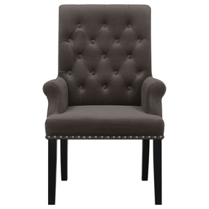 Norwich - Dining Arm Chair With Button Tufting And Rolled Top