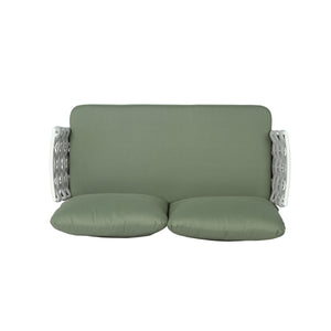 Mariano Steel 4-Pieces Conversation Set, Off White+Green