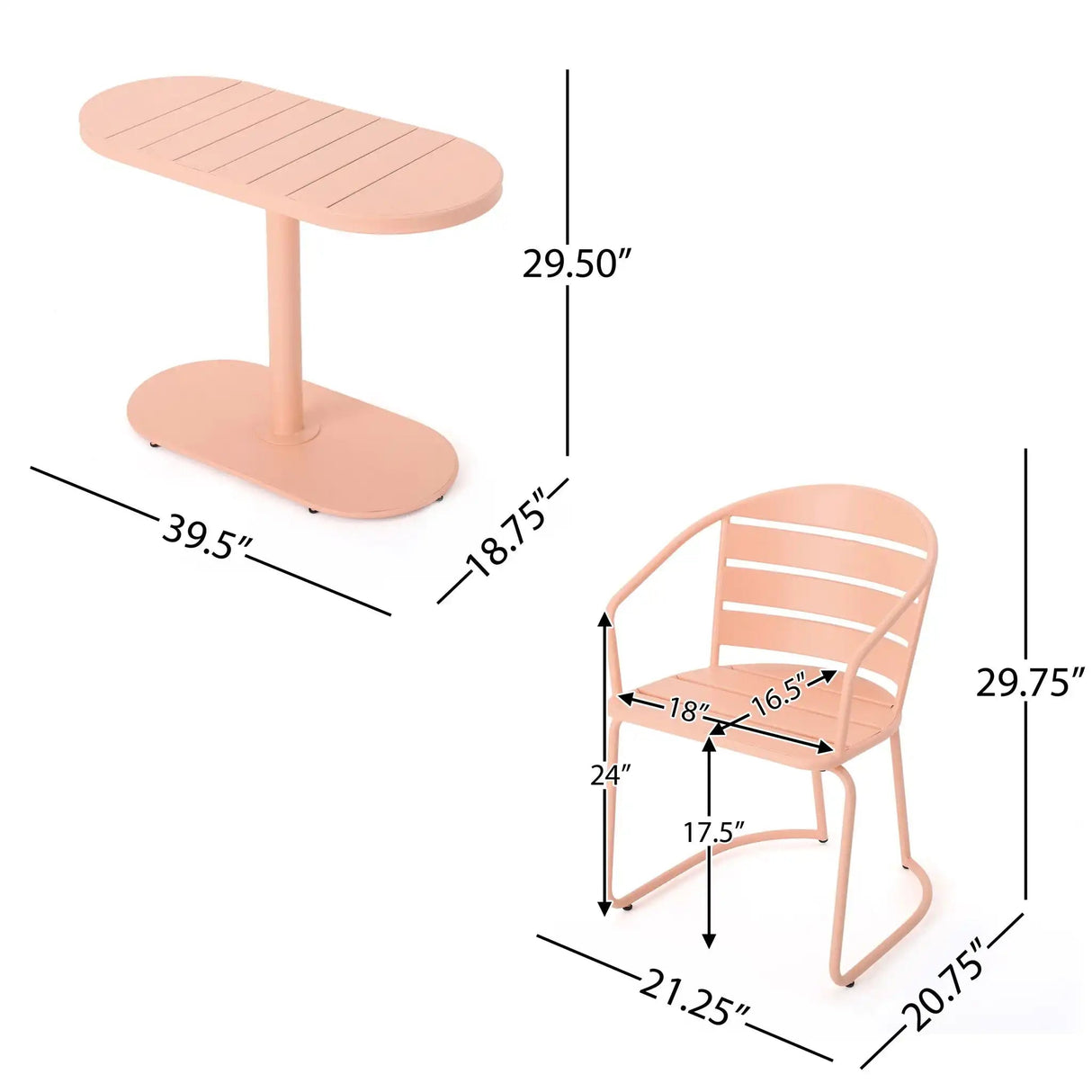 3 Piece Elegant Outdoor Bistro Set With 2 Chairs And Oval Table - Best Buy Furniture
