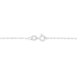 AGS Certified 10K White Gold 1/5 Cttw Bezel Set Round Diamond Solitaire 16-18" Adjustable Pendant Necklace (H-I Color, SI1-SI2 Clarity)