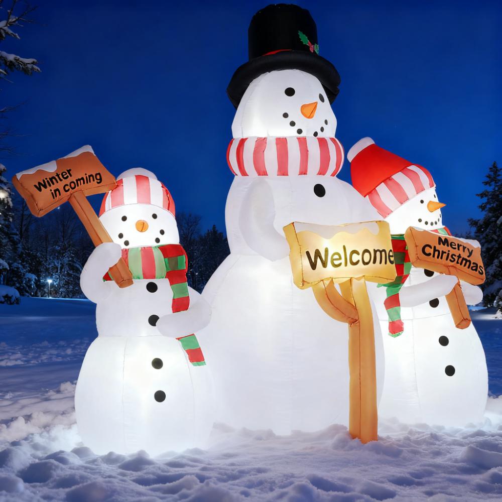 6.1' Inflatable Outdoor Christmas Display - Three Snowmen