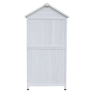 Storage Shed With Double Doors For Outdoor Garden Tool Organization - White