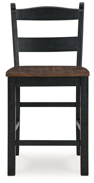 Valebeck - Barstool (Set of 2) - Black / Brown - Best Buy Furniture