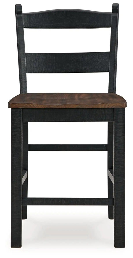 Valebeck - Barstool (Set of 2) - Black / Brown - Best Buy Furniture