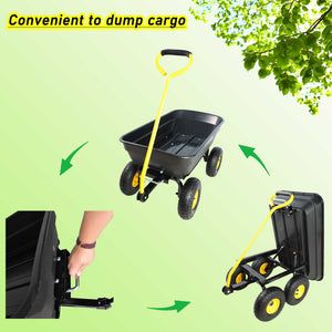 Folding Car Poly Garden Dump Truck with Steel Frame