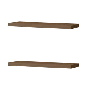 Mahogany Floating Shelf Set of 2 with Minimalist Design - Mahogany