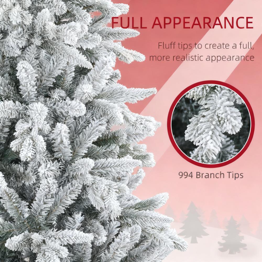 Snowy Artificial Christmas Tree with Easy Assembly
