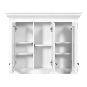 Bathroom Medicine Cabinet With Mirror, 5 Adjustable Closed Shelves, Wall-Mounted - White