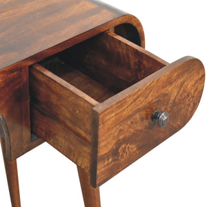 Solid Wood London Arch Writing Desk, 2-Drawers, Chestnut