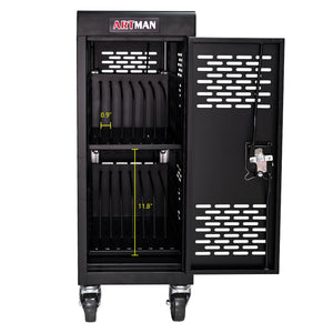 16 Bay Mobile School Charging Cart Station For book, Tablet And Laptop Computer With Power Strip Included