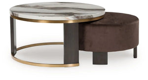 Jazmore - Nesting Cocktail Tables (Set of 2) - Brown / Brass Finish - Best Buy Furniture