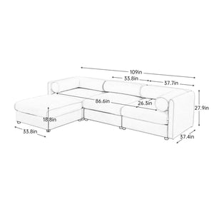 Contemporary Elegant Sofa With Storage And Ottoman