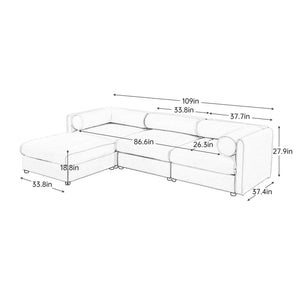 Contemporary Elegant Sofa With Storage And Ottoman