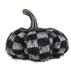 Set of 2 Fabric Black Pumpkins