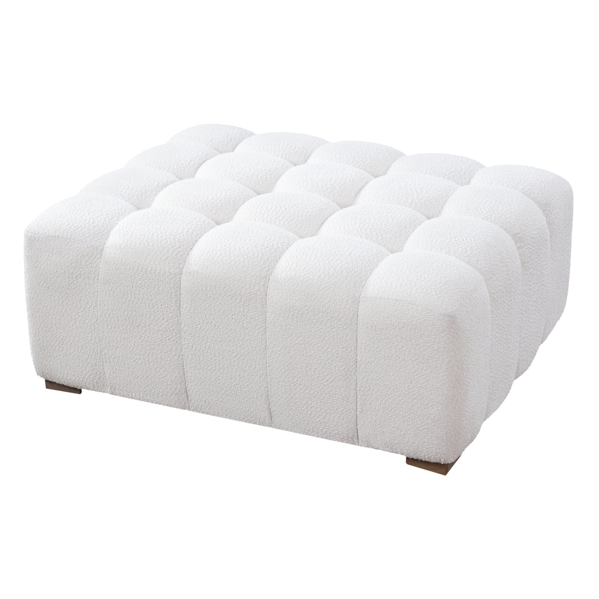 White Boucle Multipurpose Ottoman