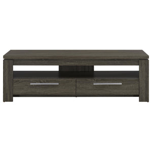 2 Drawer TV Console With Floating Top - Gray