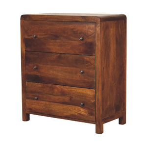 Solid Wood Aspen Chest, 3-Drawers, Chestnut