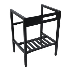 Console Sink With Legs, 24" X 18", Durable Porcela With Frame - White / Black