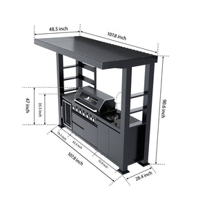 108-Inch 6-Burner Deluxe Outdoor Kitchen Grill