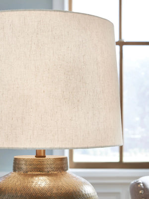 Madney - Metal Table Lamp - Antique Gold Finish - Best Buy Furniture