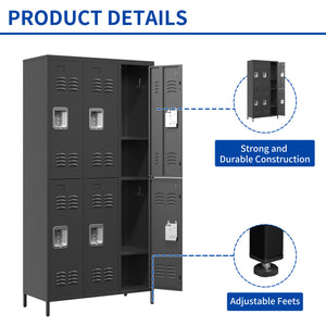 6 Door 72"H Metal Lockers with Lock