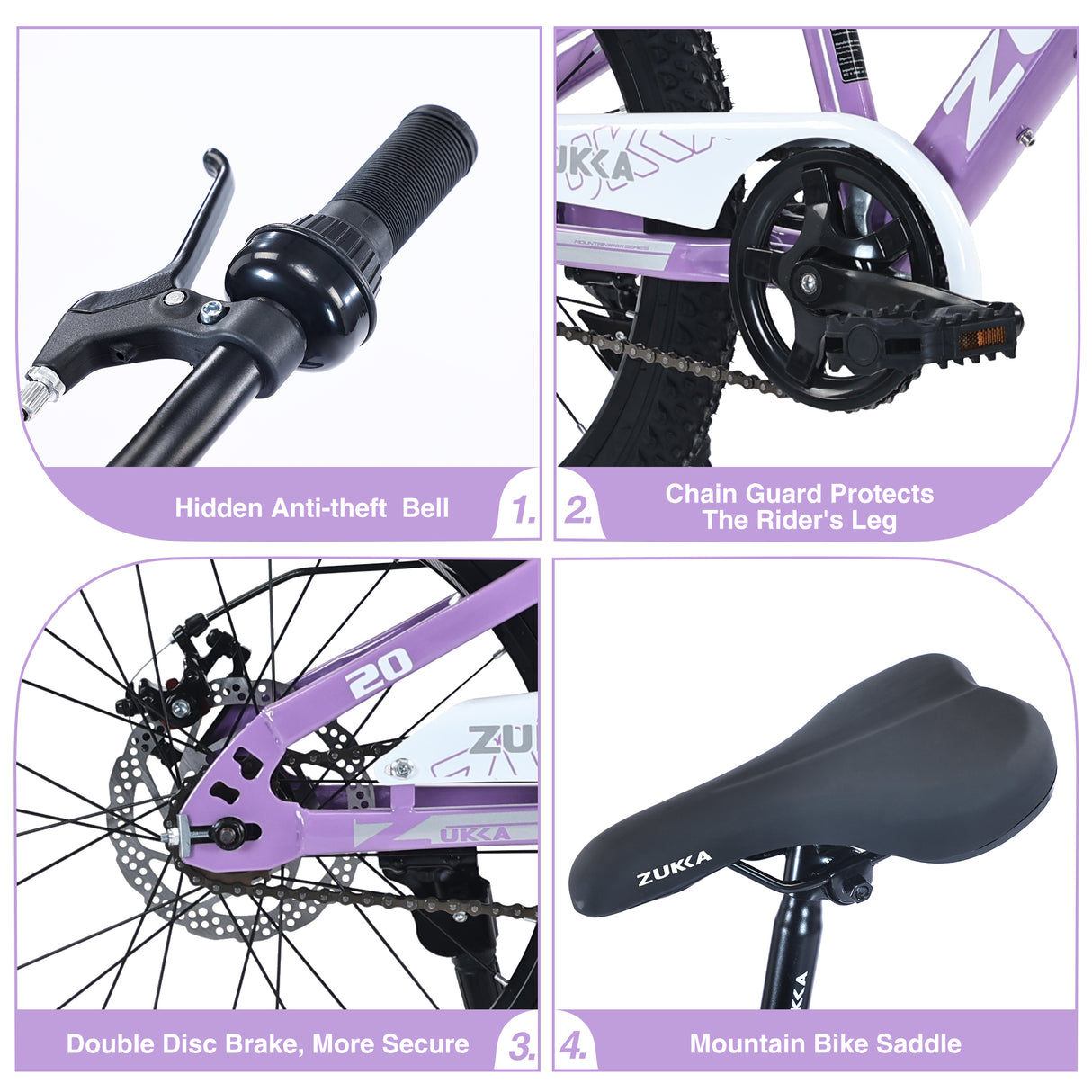 ZUKKA 20 Inch Mountain Bike for Boys and Girls (Ages 7-10)