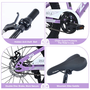ZUKKA 20 Inch Mountain Bike for Boys and Girls (Ages 7-10)