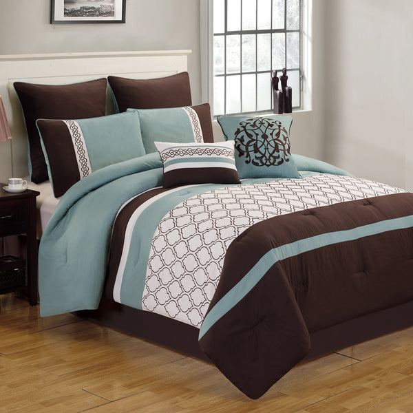 Tolbert-8-Pc-Teal-&-Brown-Geometric-Embroidered-Comforter-Set-Quilts-&-Comforters