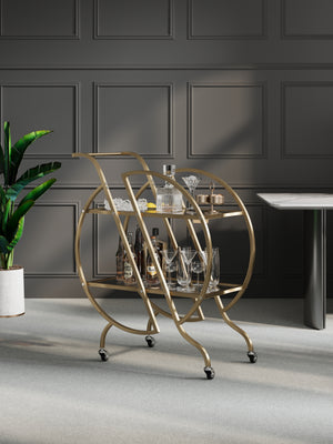 Gold Bar Carts for The Home Bar Serving Cart