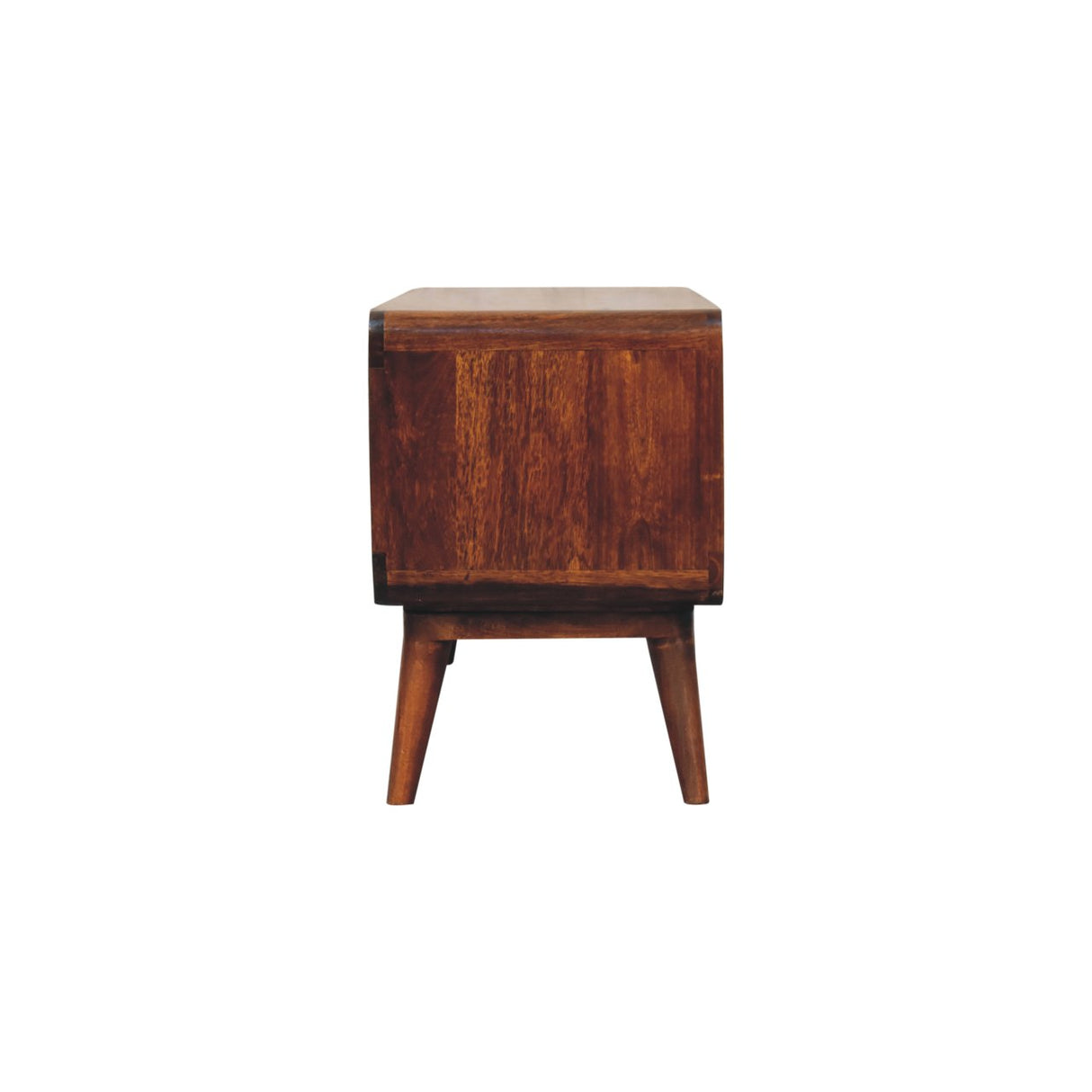Solid Wood Curved Chestnut Media Unit