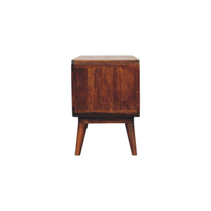 Solid Wood Curved Chestnut Media Unit