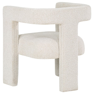 Verda - Upholstered Accent Side Chair In Soft With Rounded Open Back And 3 Leg Base - White