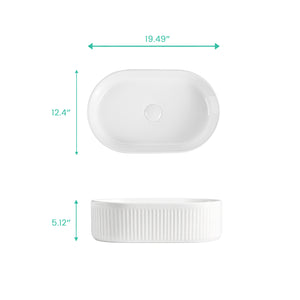 Integrated Oval Ceramic Bathroom Sink